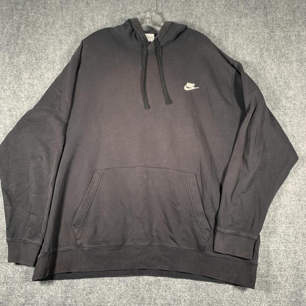 Nike Hoodie Mens 3XLT Black Pullover Fleece Swoosh Logo Big & Tall Sweatshirt
